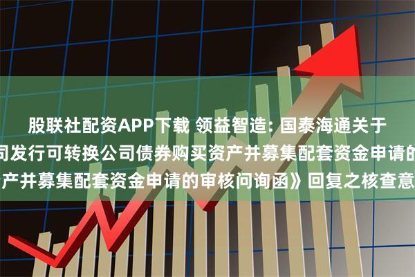 股联社配资APP下载 领益智造: 国泰海通关于深圳证券交易所《关于公司发行可转换公司债券购买资产并募集配套资金申请的审核问询函》回复之核查意见
